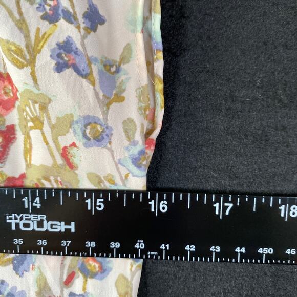 Lauren Conrad Womens Blouse Multicolor Floral Short Cap Sleeve Flowy Small - Picture 7 of 10